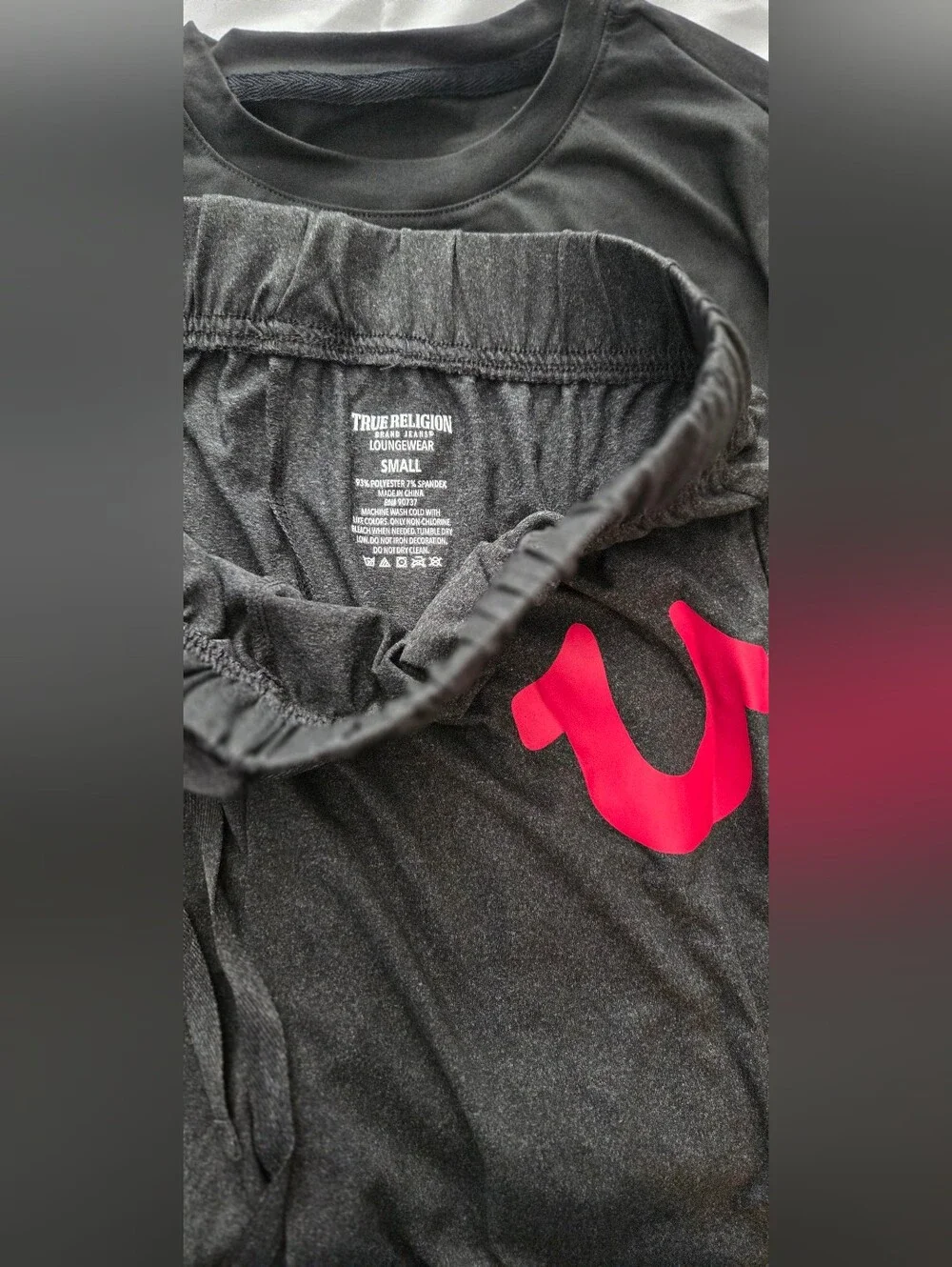 Black Pajama Set with Red Logo - True Religion MENS SIZE SMALL